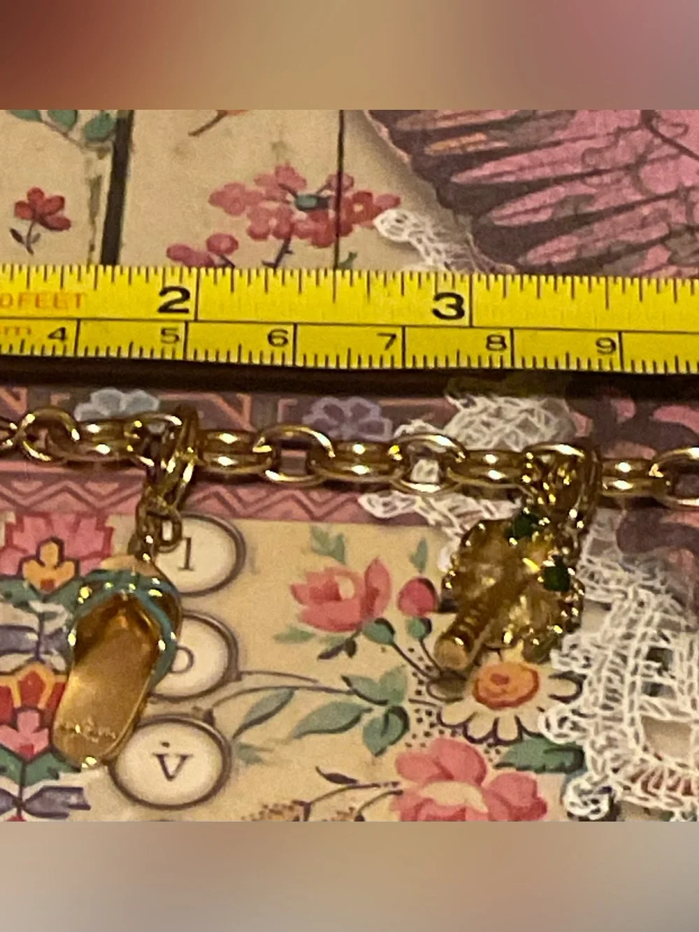 Kate Spade Detachable Charm Bracelet Gold Y2K Mom Big Apple Coffee Couquette